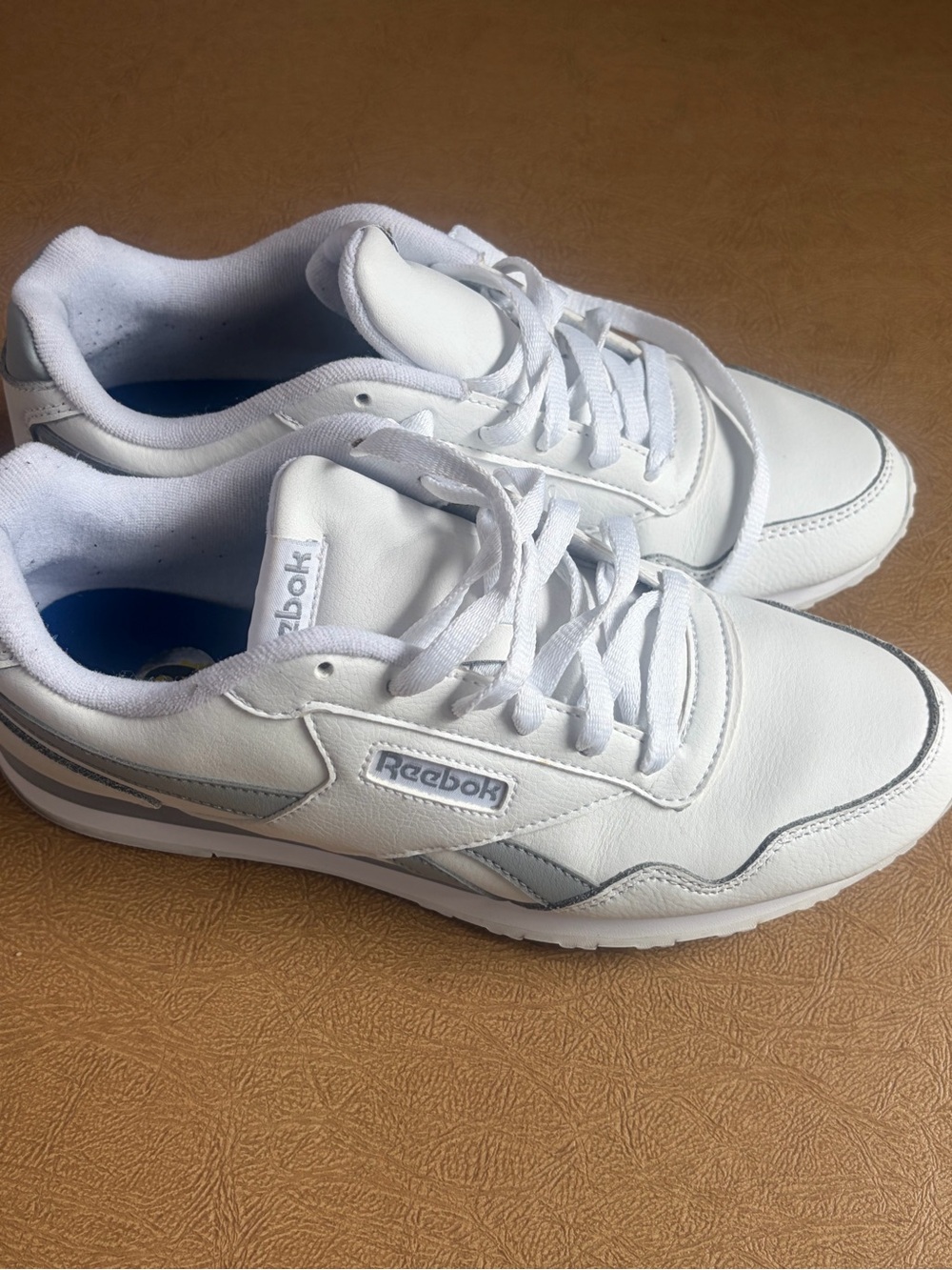 Reebok Kids White Sneakers with Gray Accents